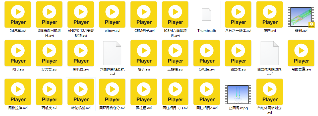 ICEM结构化网格划分视频教程合集